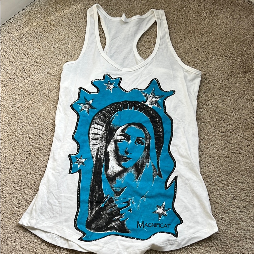 White and Blue Women's Tank Top